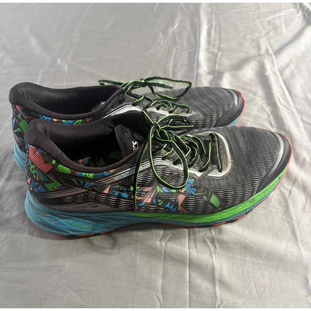 Asics DynaFlyte NYC Marathon Mens Running Shoes Size 13 T6F3J Black Neon Multi